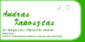 andras kaposztas business card